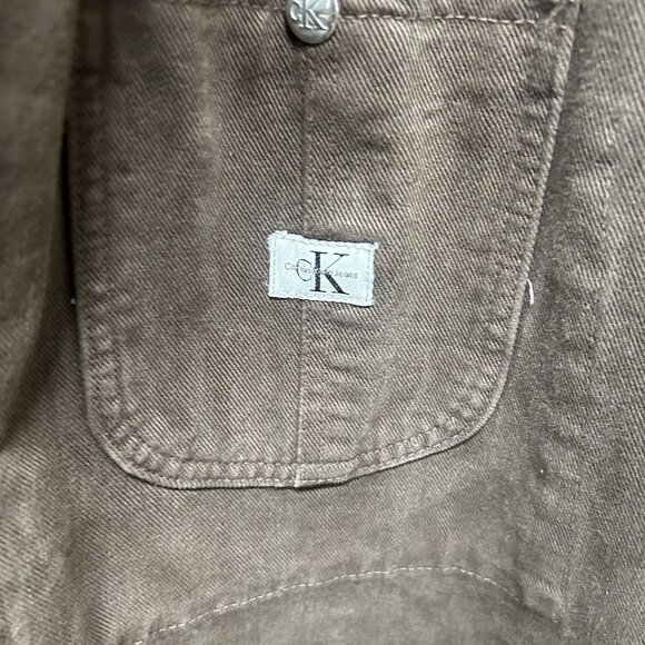 Calvin Klein Vintage Mens Denim chocolate Brown Jacket Size XL - Picture 5 of 9